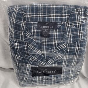 Flannel Pajama Set Men's 42 44 Large Green Blue Plaid Sears Barrington 2 Pc